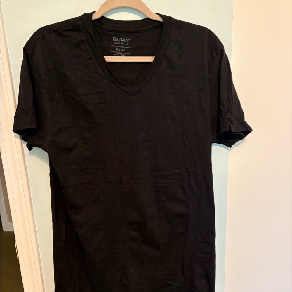Gildan Men's Classic Black V-Neck Tee